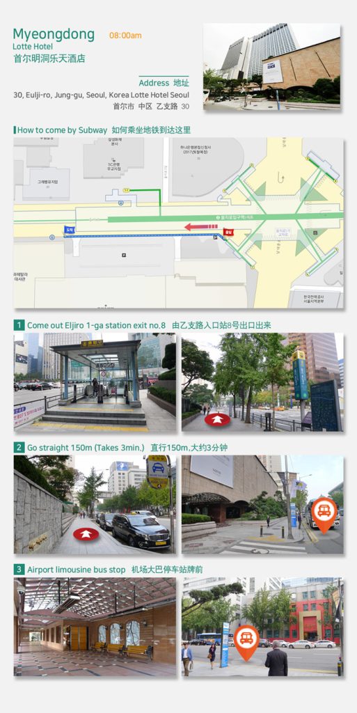 In front of Lotte Hotel Myeong-dong